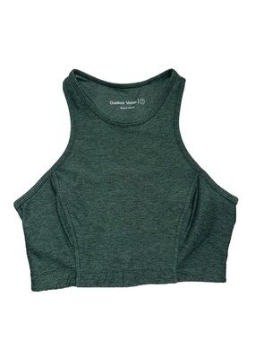 Outdoor Voices Athena Green Heathered Racerback Sporty Longline Bra Top